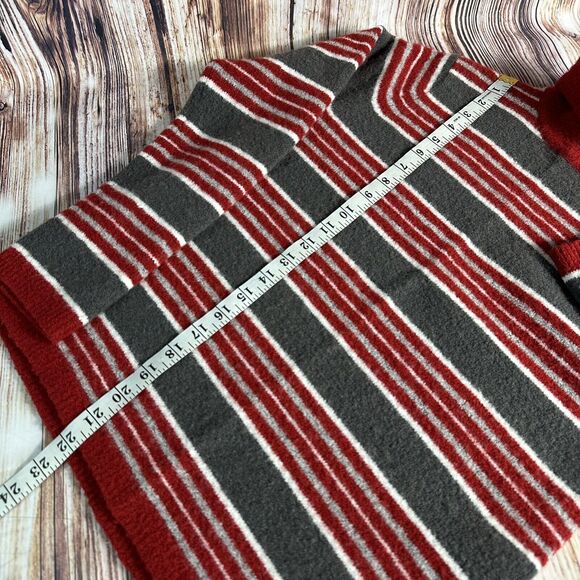 Charter Club Womens Size Small Red Gray Stripe Wool Blend Turtleneck Sweater Top - Picture 6 of 8